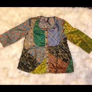 Sacred Threads Bohemian Indian silk beautiful colorful patchwork pattern